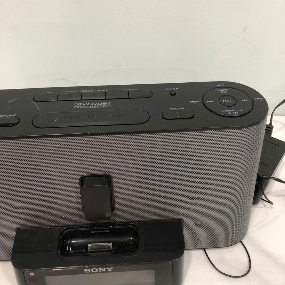 Sony Gray Portable Docking Speaker with Clock Radio